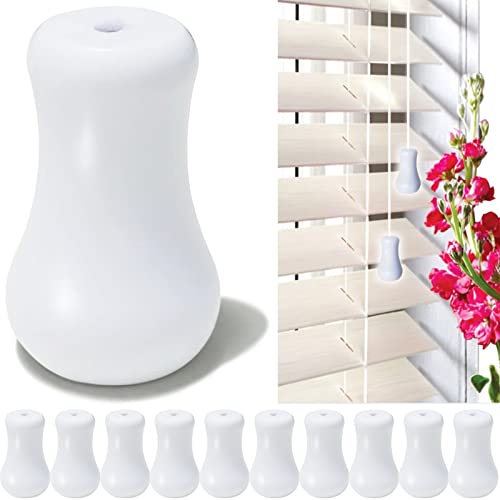 10pcs White Plastic Cord Tassel, Blind Pull Cord Knobs for Blinds or Shades