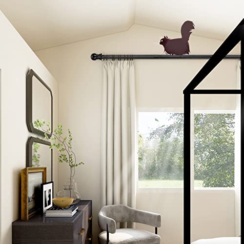 Black Curtain Rod - 1 Inch Curtain Rods for Windows 26 to 40 Inch - Heavy Duty Small Window Curtains Rod and Bracket Set with Treatment Hardware for Drapes Bedroom Door