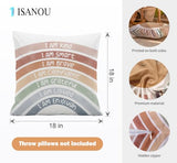 Kids Playroom Decor,Boho Sun Alphabet Throw Pillow Covers,Kids Reading Nook Decor Pillowcase for Classroom Playroom Nursery,18x18 Inch Pillowcase Set of 4
