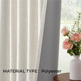 INOVADAY Thermal Sliding Door Curtains 100% Blackout Curtains for Bedroom, Sliding Glass Door Drapes Extra Wide for Patio Linen Textured Farmhouse Window Treatment, Beige, 1 Panel, W100xL84