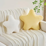 CANGHI Yellow Star Pillow 15.7" Faux Rabbit Fur Throw | Super soft plush decorative cushion, celestial shaped decor for couch, bed and living room. Cozy.