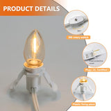 5 Base C7 String Bulbs Christmas Village Light Accessory Cord with 5 LED Light Bulb Universal Clip White Cord with On/Off Spare Fuse Switch Plugs for Decorations Christmas Village House