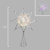 Philips 11.25" Silver Star Treetopper with Iridescent Tinsel - 3 Light Functions with Control Box and Coil - 10 Bicolor Microdot LEDs - 72" Lead-in
