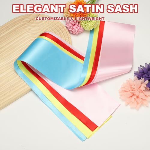 Satin Sash, Blank Sash, Pageant Ribbon - Fitting for (Beauty Pageant/Party/Birthday/DIY Decorations)