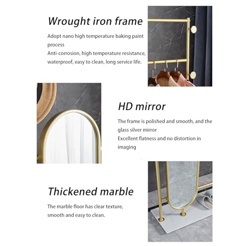Full-Length Mirror Multifunctional Floor-Standing Coat Rack Full-Length Mirror Combination Bedroom Fitting Mirror Dressing Mirror Full Length Floor Mirror (Black 85cm)