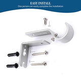 Heavy Duty Adjustable Curtain Rod Brackets Rod Holders for 1 Inch Rod, Silver Color, (Set of 2)