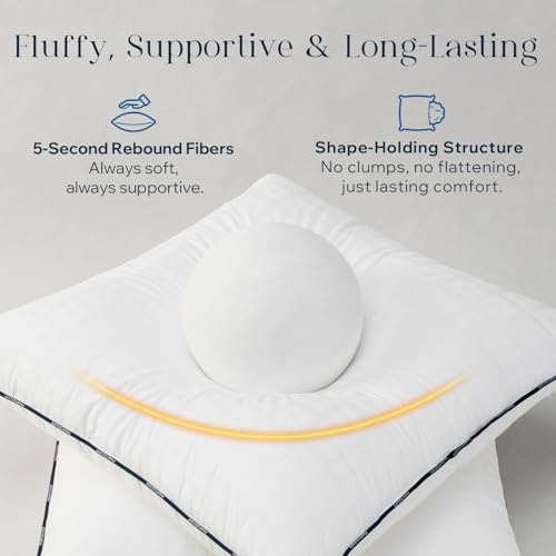 Phantoscope 18x18 Pillow Insert - Throw Pillow Inserts with 100% Cotton Jacquard Cover - 18 Inch Bed and Couch Pillows Square Form Throw Pillows, Pack of 1
