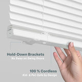 REGAL estate QuickInsta MagMount No Tools No Drill Cordless 1" Magnet Mini Blinds for Metal Steel Doors, 25" W x 42" H, White