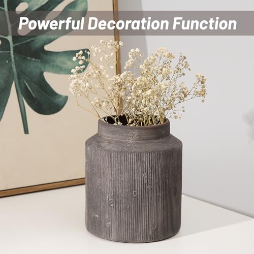 Rustic Vases for Home Decor. Ceramic Vase for Dining Table Decor. Terracotta Decorative Vase 6.1IN. ZSHLXM