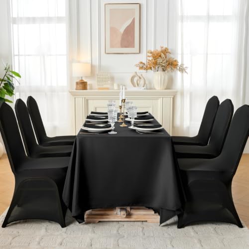 VidaFete 100PCS Black Chair Cover, Polyester Spandex Dining Chair Cover Stretchable Chair Slipcovers for Dining Room, Kitchen, Wedding, Banquet, Fits Most Seat Shapes