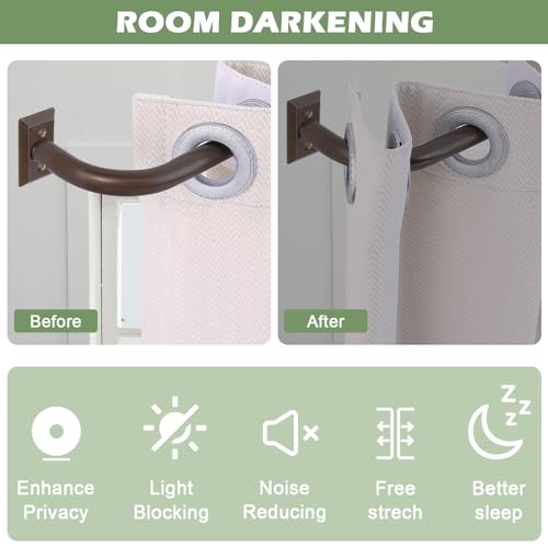 TVWOO Bronze Wrap Around Curtain Rods 28 to 48":Blackout Adjustable Window Curtain Rod,Room Darkening Heavy Duty Curved French Metal Single Drapery Rods for Bedroom Kitchen Easy Install,Antique Bronze