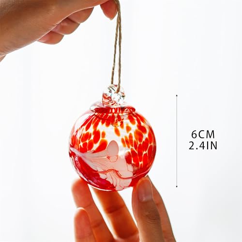 6pcs Hand-Blown Glass Ornaments Balls Hanging Glass Balls Witches Ball Gazing Ball for Home Window Outdoor Garden Patio Xmas Tree Décor