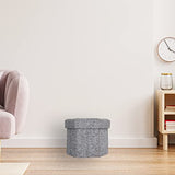 Vintiquewise Small Grey Foldable Hexagon Pouf Ottoman Foot Rest, Soft Ottoman Pouf Foot Stool for Living Room, Bedroom, Office, Storage Ottoman for Couch