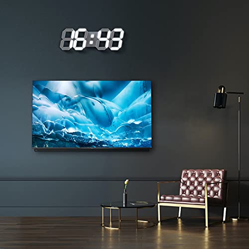 15" 3D LED Digital Wall Clock, Large Decor Wall Clock | 12/24H Time, Date & Temperature Display, Adjustable Brightness for Office, Living Room, Meeting Room & Kitchen