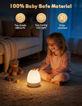 Night Lights for Kids Room, Egg Light for Nursery with Stable Charging Pad, Dimmable Baby Night Light with 1H Timer & Touch Control, ABS+PC LED Egg Night Light for Breastfeeding, Up to 200H