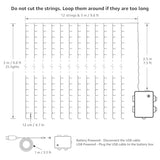 LE Fairy Curtain Lights Battery Operated & USB Plug in, Remote 10 x 10 ft Hanging String Lights for Bedroom Wall, 300 LED Indoor Outdoor Twinkle Lights for Wedding Party Backdrop Tent, Patio, Gazebo