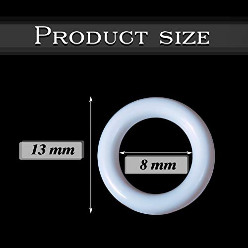 Boao 100 Pieces Clear Roman Blind Curtain Rings, Plastic O-Rings for Roman Shades(13 mm,White)