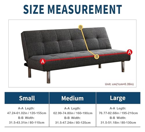 Waterproof Futon Cover Stretch Sofa Bed Slipcover Armless Furniture Protector for RV Camper Full Queen Size Foldable Sofa Bed Loveseat Slipcover Machine Washable(Purple,63-75in/160-190cm)