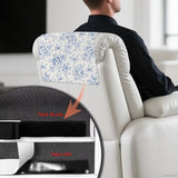 Talayituse Toile De Jouy Floral Bow Print Recliner Headrest Covers for Leather Recliner Universal Sofa Headrest Protector, 17 x 27 inch, Furniture Protectors for Loveseats Theater Seat, 3 Pack