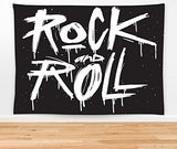 feelacle Rock And Roll Tapestry 60" X 40" Rock`N`Roll Wall Hanging Party Decorations Home Decor For Bedroom Living Room Dorm (150 X 100cm)