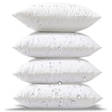 Phantoscope Bundle -Pack of 4 Outdoor Water Resistant Throw Pillow Inserts 18 Inches & Set of 4 Happy Halloween Decorative Throw Pillow Covers
