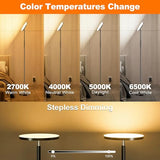 Super Bright Floor Lamp for Living Room, Stepless Dimmable LED Standing Lamp with Remote and Touch Control, 69” Tall Torchiere Corner Lamp for Bedroom Office Hotel, Black