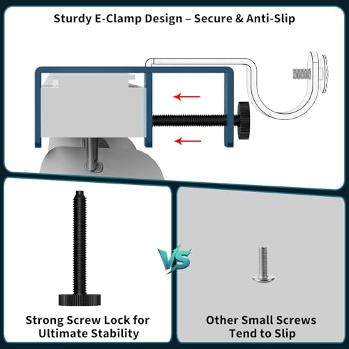 Over Blinds Curtain Rod Brackets for 1–2" Headrail Depth, Black 2PK | No Drill | Measure Before Ordering | Outside-Mount Blinds | Secure E-Clamp Grip