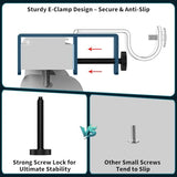 Over Blinds Curtain Rod Brackets for 1–2" Headrail Depth, Black 2PK | No Drill | Measure Before Ordering | Outside-Mount Blinds | Secure E-Clamp Grip