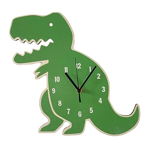 Cartoon Dinosaur Wall Clock Silents Decal Hangings Clock Decoration Living Rooms Playrooms Kid Bedroom