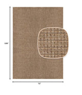 Beverly Rug Easy Jute Natural Rug 6x9 Solid Washable Durable Outdoor Indoor Area Rugs for Living Dining Room Patio Office Stain Resistant Non Shedding Casual Indoor Outside Carpet 6 x 9 Natural