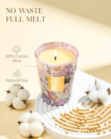 M&SENSE Violet Ylang Ylang Soy Candle, 14.1oz, Floral Calm Scent