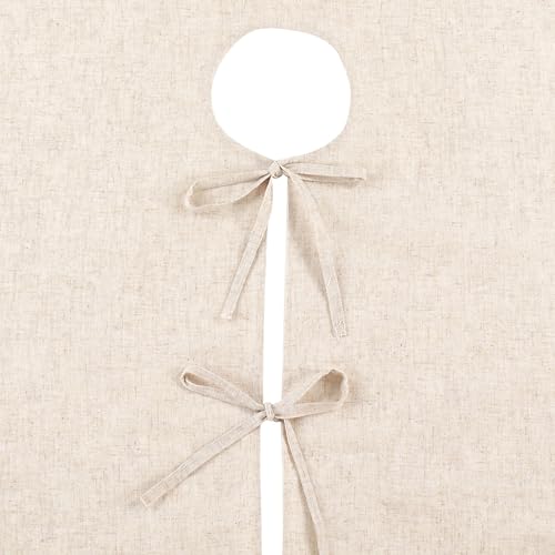 SARO LIFESTYLE Linen Christmas Tree Skirt – Toscana Collection – Natural Solid Edge – Classic Holiday Farmhouse Décor, 56", Natural
