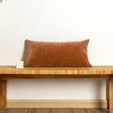 Chenille Lumbar Pillow Covers 14X26 inch Dark Orange