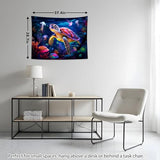 QGHOT Blacklight Turtle Tapestry Glow in the Dark Ocean Tapestry Wall Hanging Black Light Sea Turtle Poster for Kids Teen Room Bedroom Decor 37x29in