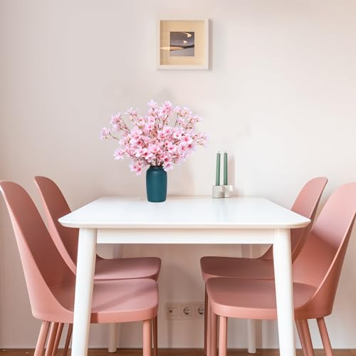 SITUMEIZI 6Pcs Artificial Cherry Blossom Branches Decor Fake Flowers Silk Spring Faux Flowers 16" Peach Bouquet for Home Wedding Bedroom Japanese Decoration DIY Table Centerpiece Arrangement(Pink)