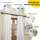 2 Pack Black Curtain Rods for Windows 28 to 48 inch, 5/8 inch Small Cafe Window Curtain Rods, Short Drapery Rod for Bedroom Kitchen (Size：30-50 Inch, Matte Black)