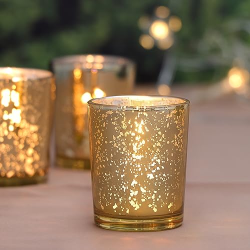 24 Pcs Gold Tea Lights Candles Holders for Wedding Centerpieces