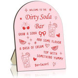 Dirty Soda Bridal Shower Bar Signs, Dirty Soda Bride Shower Welcome Wooden Sign, Party Table Decor for Bride Party Reception, Entrance Greeting Stand Sign, Bridal Parties Decor Supply Favor 8x10 In