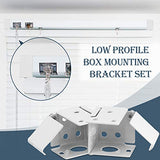 Hotop 6 Pieces 1 Inch Blind Brackets White Profile Box Mounting Iron Window Blinds Headrail Bracket Metal Low Profile Box Mounting for Window Blinds