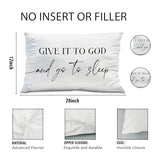 Knibeo Give It to God and Go to Sleep, Decorative Pillows Covers for Bed, Throw Pillows Cover for Bed,12x20 Pillow Cover,Decorative Bed Pillows for Bedroom Room(12x20, White)