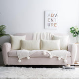 HWY 50 Throw Pillow Cover 20x20 Inch Soft Chenille Cream White Pack of 2