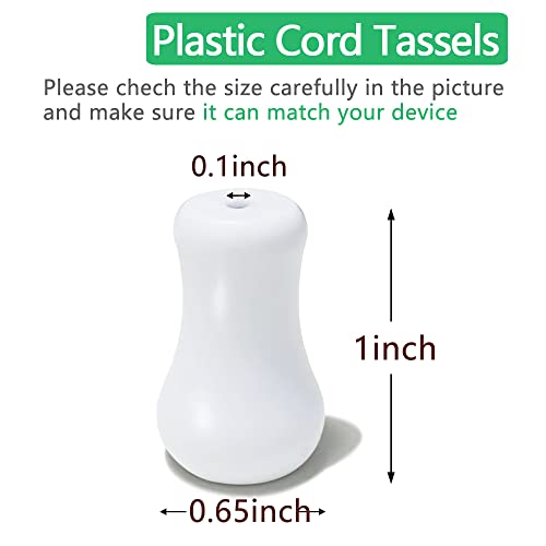 10pcs White Plastic Cord Tassel, Blind Pull Cord Knobs for Blinds or Shades