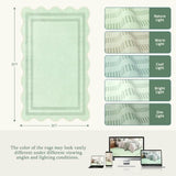 Scalloped Washable 3x5 Indoor Entryway Rug