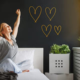 Pangda 4 Pieces Metal Heart Wall Art Decor Love Heart Wall Sign Ornaments for Bedroom Living Room Decoration(Gold)