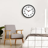 Roymnie Wall Clock Silent Non-Ticking Modern Clock Battery Operated 8 Inch Small Classic Analog Decorative for Classroom, Living Room, Office, Bedroom, School, Hotel (Black)