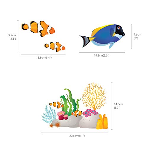 DECOWALL Coral Reef Fish Wall Stickers for Kids – Ocean Sea Life Peel and Stick Removable Wall Decals for Nursery, Bedroom & Playroom Decor (DS4-8035)