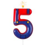 Boys and Girls Red and Blue Digital Birthday Candles, Birthday Cake Party Decorations, Cartoon Game Theme Party Decorations, Children's Party Supplies(5)