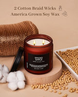 M&SENSE Spiced Apple Scented Candle Non Toxic Soy Wax for Home Aromatherapy