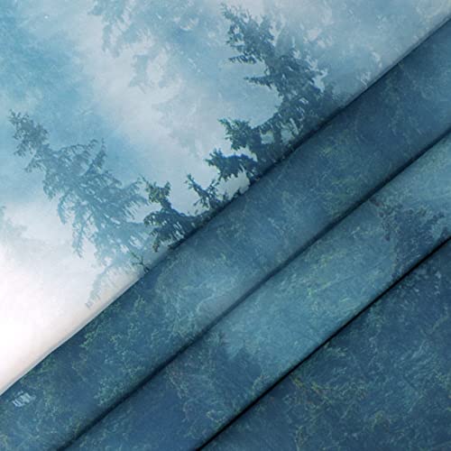 YISURE Misty Forest Tapestry, Foggy Tree Wall Hanging Small Tapestries Nature Pine Woodland Wall Art for Bedroom Living Room, 60‘’W x 40''L