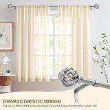 Luvenia Silver Decorative Curtain Rods, 28 to 48 Inch (2.3-4Ft), Small Curtain Rod For Bedroom, Living Room, Kitchen, Farmhouse